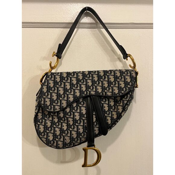 DIOR Blue Saddle Handbag Shoulder Bag Women's Size Small - Picture 4 of 16